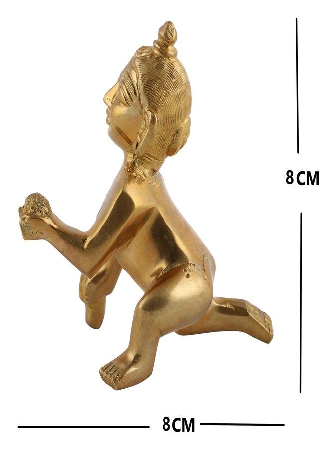UAPAN Brass Laddu Gopal (8 CM_4 No Size, Gold),Idol - Image 2